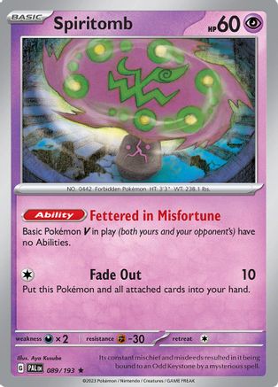 Spiritomb 89 - SV02 Paldea Evolved Reverse Holofoil - Poke-Collect