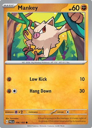 Mankey 106 - SV02 Paldea Evolved Reverse Holofoil - Poke-Collect