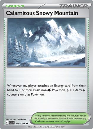 Calamitous Snowy Mountain 174 - SV02 Paldea Evolved Reverse Holofoil - Poke-Collect