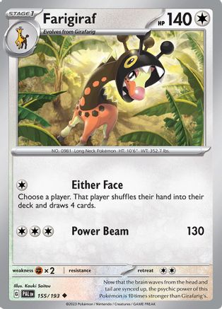 Farigiraf 155 - SV02 Paldea Evolved Reverse Holofoil - Poke-Collect