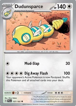 Dudunsparce 157 - SV02 Paldea Evolved Reverse Holofoil - Poke-Collect