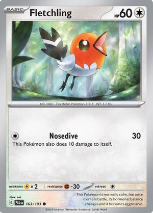 Fletchling 163 - SV02 Paldea Evolved Reverse Holofoil - Poke-Collect