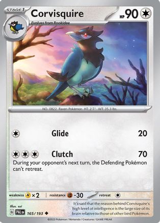 Corvisquire 165 - SV02 Paldea Evolved Reverse Holofoil - Poke-Collect