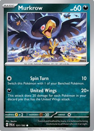 Murkrow 131 - SV02 Paldea Evolved Reverse Holofoil - Poke-Collect