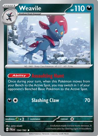 Weavile 134 - SV02 Paldea Evolved Reverse Holofoil - Poke-Collect