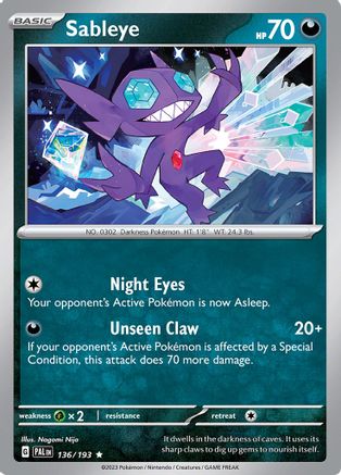 Sableye 136 - SV02 Paldea Evolved Holofoil - Poke-Collect
