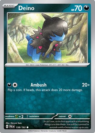 Deino 138 - SV02 Paldea Evolved Reverse Holofoil - Poke-Collect