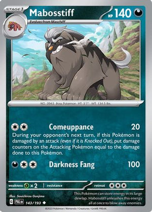 Mabosstiff 143 - SV02 Paldea Evolved Reverse Holofoil - Poke-Collect