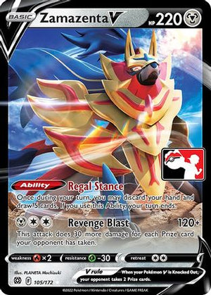 Zamazenta V - 105/172 105 - Prize Pack Series Cards Holofoil - Poke-Collect