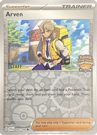 Arven - 166/198 (Regional Championships) [Staff] 166 - League & Championship Cards Reverse Holofoil - Poke-Collect