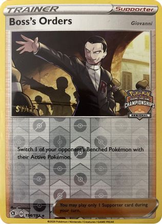 Boss's Orders - 154/192 (Regional Championships) [Staff] 154 - League & Championship Cards Reverse Holofoil - Poke-Collect