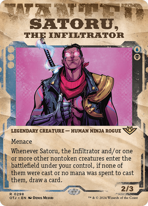 Satoru, the Infiltrator (OTJ-298) - Outlaws of Thunder Junction: (Showcase) (Borderless) Foil - Poke-Collect