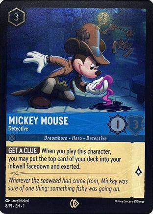 Mickey Mouse - Detective (8) - Disney Lorcana Promo Cards Cold Foil