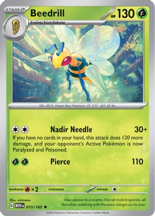Beedrill 15 - SV Scarlet & Violet 151 Reverse Holofoil - Poke-Collect