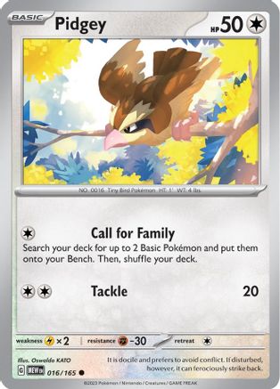 Pidgey 16 - SV Scarlet & Violet 151 Reverse Holofoil - Poke-Collect