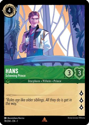 Hans - Scheming Prince (78/204) - The First Chapter Cold Foil