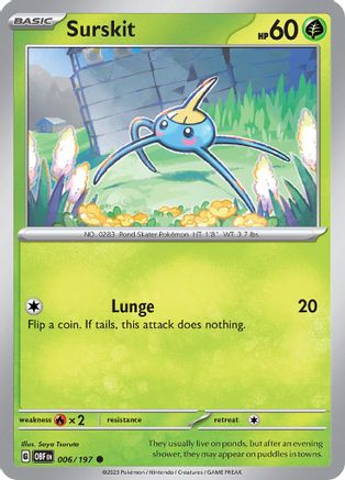 Surskit 6 - SV03 Obsidian Flames Reverse Holofoil - Poke-Collect