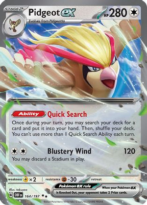 Pidgeot ex 164 - SV03 Obsidian Flames Holofoil