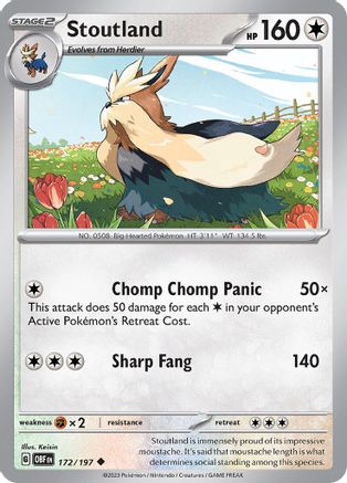 Stoutland 172 - SV03 Obsidian Flames Reverse Holofoil - Poke-Collect