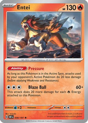 Entei 30 - SV03 Obsidian Flames Holofoil - Poke-Collect