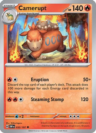 Camerupt 32 - SV03 Obsidian Flames Reverse Holofoil - Poke-Collect