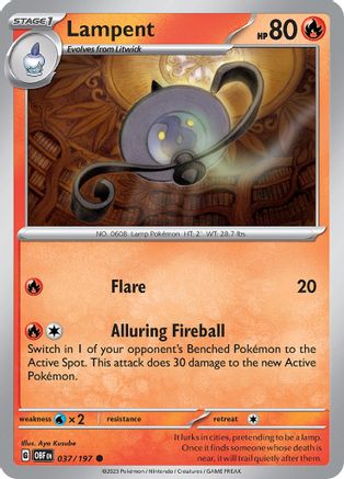 Lampent 37 - SV03 Obsidian Flames Reverse Holofoil - Poke-Collect