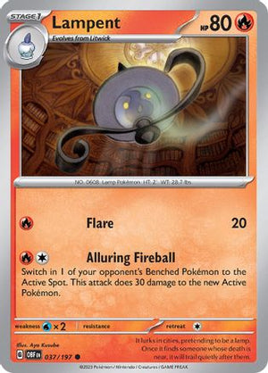 Lampent 37 - SV03 Obsidian Flames Reverse Holofoil - Poke-Collect