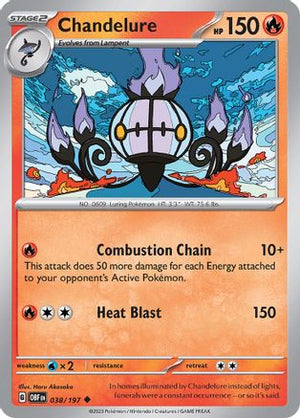 Chandelure 38 - SV03 Obsidian Flames Reverse Holofoil