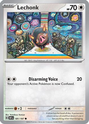 Lechonk - 181/197 181 - SV03 Obsidian Flames - Poke-Collect