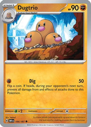 Dugtrio 104 - SV03 Obsidian Flames Reverse Holofoil - Poke-Collect