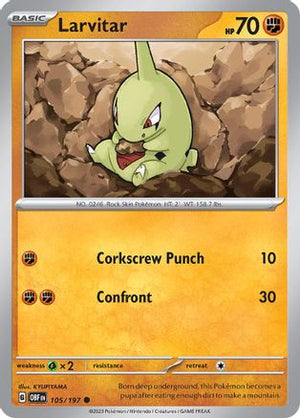 Larvitar 105 - SV03 Obsidian Flames Reverse Holofoil - Poke-Collect