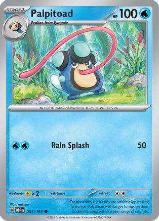 Palpitoad 51 - SV03 Obsidian Flames Reverse Holofoil - Poke-Collect