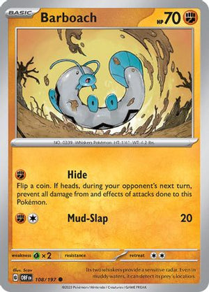 Barboach 108 - SV03 Obsidian Flames Reverse Holofoil - Poke-Collect