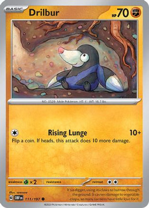Drilbur 111 - SV03 Obsidian Flames Reverse Holofoil - Poke-Collect
