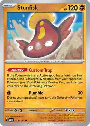 Stunfisk 112 - SV03 Obsidian Flames Reverse Holofoil - Poke-Collect