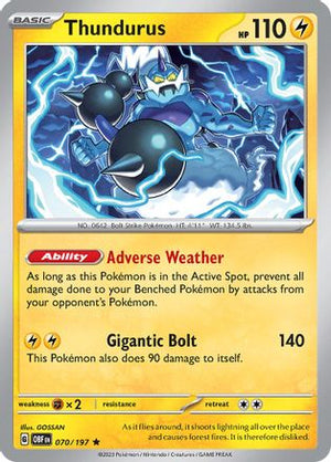 Thundurus 70 - SV03 Obsidian Flames Reverse Holofoil - Poke-Collect