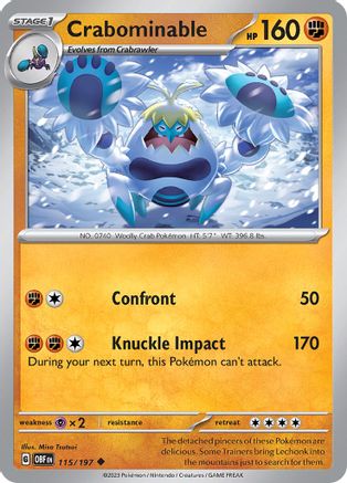 Crabominable 115 - SV03 Obsidian Flames Reverse Holofoil - Poke-Collect