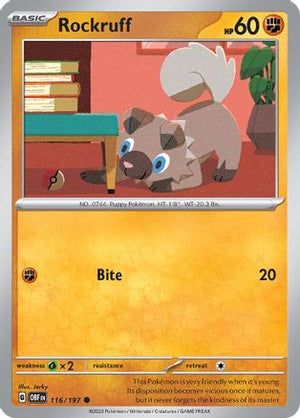 Rockruff 116 - SV03 Obsidian Flames Reverse Holofoil - Poke-Collect