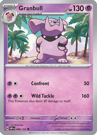 Granbull 88 - SV03 Obsidian Flames Reverse Holofoil - Poke-Collect
