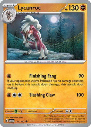 Lycanroc 117 - SV03 Obsidian Flames Reverse Holofoil - Poke-Collect