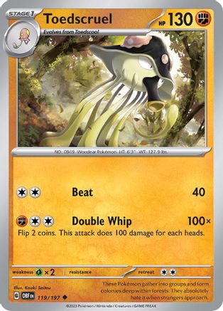 Toedscruel 119 - SV03 Obsidian Flames Reverse Holofoil - Poke-Collect