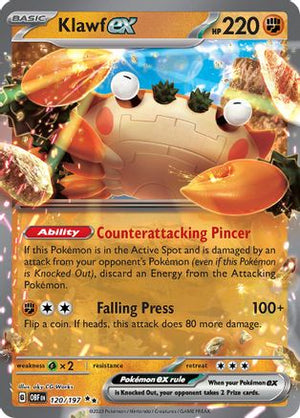 Klawf ex 120 - SV03 Obsidian Flames Holofoil - Poke-Collect