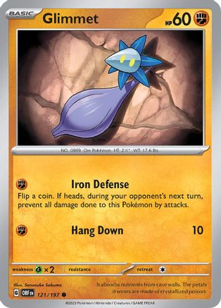 Glimmet - 121/197 121 - SV03 Obsidian Flames Reverse Holofoil - Poke-Collect