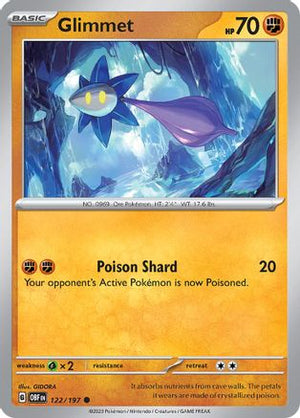 Glimmet - 122/197 122 - SV03 Obsidian Flames Reverse Holofoil - Poke-Collect