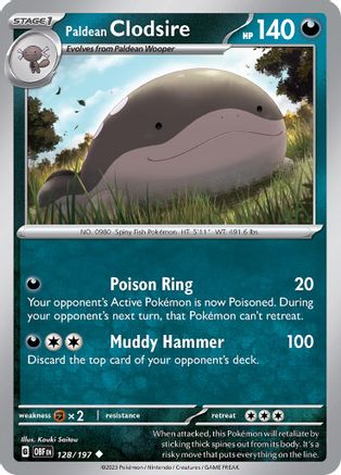 Paldean Clodsire - 128/197 128 - SV03 Obsidian Flames Reverse Holofoil - Poke-Collect
