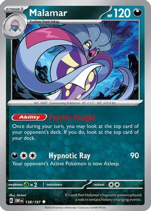 Malamar 138 - SV03 Obsidian Flames - Poke-Collect