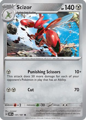 Scizor 141 - SV03 Obsidian Flames Reverse Holofoil - Poke-Collect