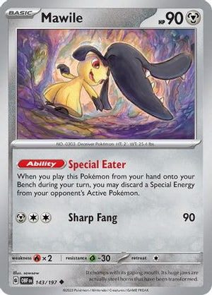 Mawile - 143/197 143 - SV03 Obsidian Flames Reverse Holofoil - Poke-Collect