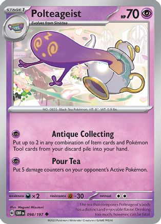 Polteageist 98 - SV03 Obsidian Flames Reverse Holofoil - Poke-Collect