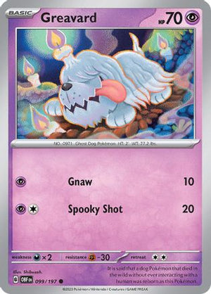 Greavard - 099/197 99 - SV03 Obsidian Flames Reverse Holofoil - Poke-Collect